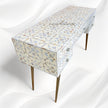 Moroccan MOP Inlay 5 Drawer Desk Cream 2