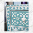 Moroccan Bone Inlay 2 Drawer Nightstand Green 3