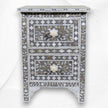 Mother Of Pearl Inlay Floral 2 Drawer Bedside Dark Grey