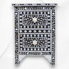 Mother Of Pearl Inlay Floral 2 Drawer Bedside Black