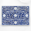 Mother Of Pearl Inlay Floral 2 Drawer Bedside Blue