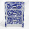 Mother Of Pearl Inlay Floral 3 Drawer Bedside Blue