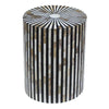 Mother Of Pearl Inlay Stripe Side Table Black 1