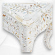 Mother of Pearl Inlay Curved Leg Table White 4