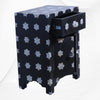 Mother Of Pearl Star 1 Drawer 2 Door Bedside Table Black