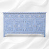 Mother Of Pearl Inlay Floral Sideboard Light Blue