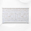 Buffet Floral Incrustation De Nacre Bleu Clair