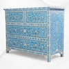 Mother Of Pearl Inlay Floral Chest Of Four Drawers Turquoise 1