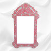 Pink Mother Of Pearl Inlaid Parrot Mirror