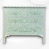 Mother of Pearl Inlay Floral Chest of Four Drawers Mint Green 4