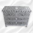 Mother Of Pearl Inlay Floral Chest Of Four Drawers Black 1