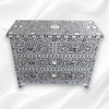 Mother Of Pearl Inlay Floral Chest Of Four Drawers Black 1