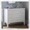Mother Of Pearl Inlay Floral Chest Of Four Drawer White