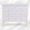 Mother Of Pearl Inlay Floral Chest Of Four Drawer White 3