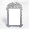 Grey Mother Of Pearl Inlay Floral Circle Mirror 1
