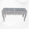 Mother Of Pearl Inlay Long Curved Leg Desk Grey 1