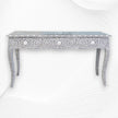 Mother Of Pearl Inlay Long Curved Leg Desk Grey 3