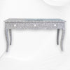 Mother Of Pearl Inlay Long Curved Leg Desk Grey 3