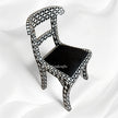 Mother Of Pearl Inlay Star Design Chair Black 2