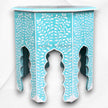 Naomi Bone Inlay Octagonal Large Side Table Mint Green 4