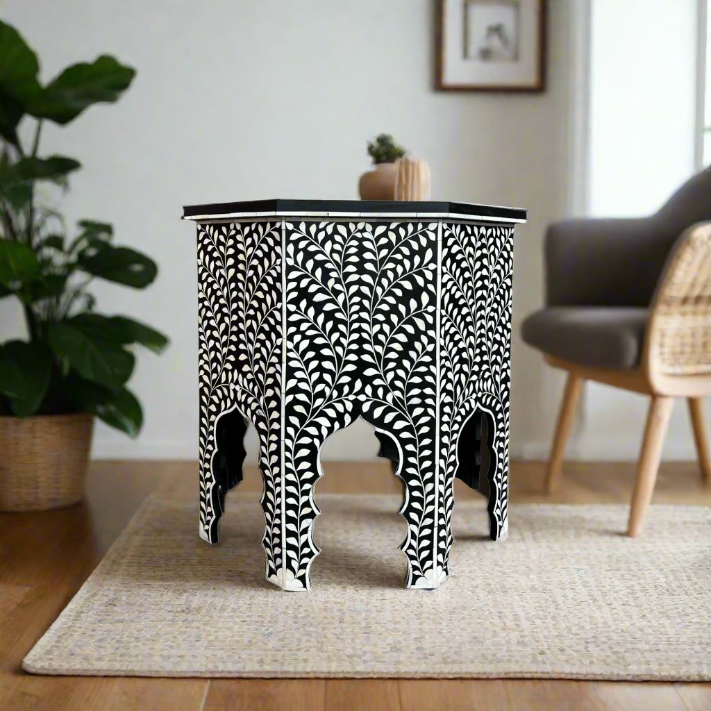 Bone Inlay Buy Bone Inlay Side Tables at Best Price – Luxury Handicraft