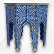 Naomi Bone Inlay Octagonal Large Side Table Blue 3