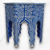 Naomi Bone Inlay Octagonal Large Side Table Blue 3