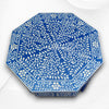 Naomi Bone Inlay Octagonal Large Side Table Blue 2