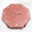 Naomi Bone Inlay Octagonal Large Side Table Orange 2