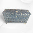 Navy Blue Mother of Pearl Inlay Chest Of 7 Drawers Large