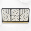 Nola Full Bone Inlay 3 Door Credenza Black 5