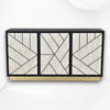 Nola Full Bone Inlay 3 Door Credenza Black 5