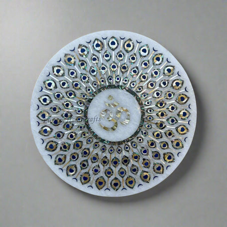 Om Peacock Medallion Abalone Shell 1