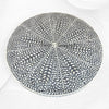 Opal Bone Inlay Round Coffee Table Floral Grey 1