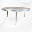 Opal Bone Inlay Round Coffee Table Floral Grey 2