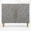 Optical Bone Inlay Sideboard mit 2 Türen, Schwarz
