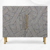 Optical Bone Inlay Sideboard mit 2 Türen, Schwarz