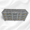 Optical Bone Inlay 9 Drawer Chest with Bone Base Black 2