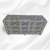 Optical Bone Inlay 9 Drawer Chest with Bone Base Black 2