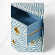 Optical Bone Inlay 9 Drawer Chest Blue 3