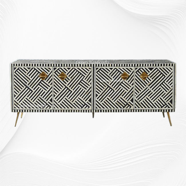 Bone Inlay Media Console | Bone Inlay TV Unit – Luxury Handicraft