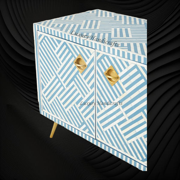 Optical Bone Inlay Media Console Sky Blue