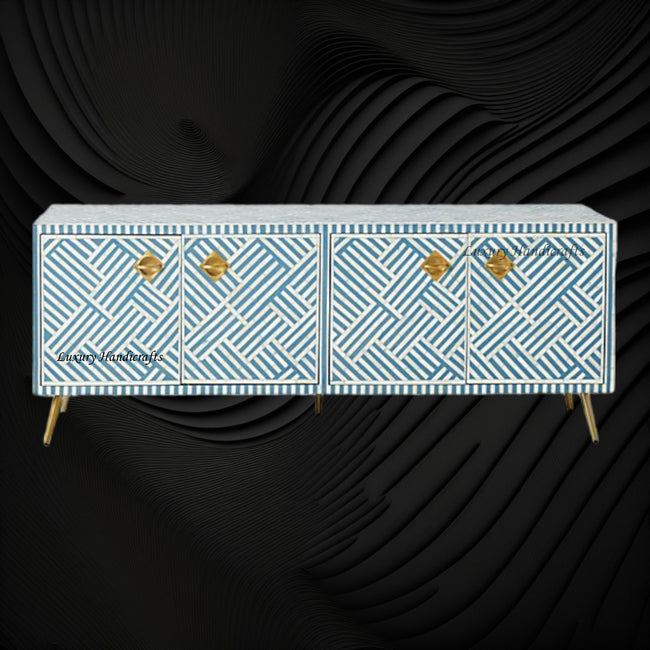 Bone Inlay Media Console | Bone Inlay TV Unit – Luxury Handicraft