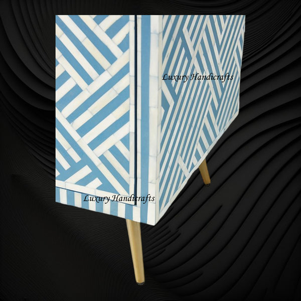 Optical Bone Inlay Media Console Sky Blue