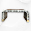 Optical Waterfall Bone Inlay Coffee Table Black Brass Base 3