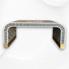 Optical Waterfall Bone Inlay Coffee Table Black Brass Base 3