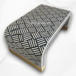 Optical Waterfall Bone Inlay Coffee Table Black Brass Base 5