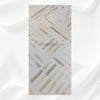 Optical Waterfall Bone Inlay Coffee Table White Brass Base 4
