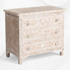 Pale Pink Mother Of Pearl Inlay 3 Drawer Chest Floral 3