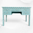 Pastel Turquoise Mother of Pearl Inlay 5 Drawer Desk 6